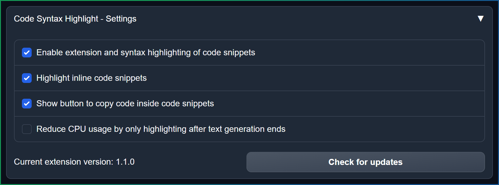 Code Syntax Highlight extension for oobabooga text-generation-webui